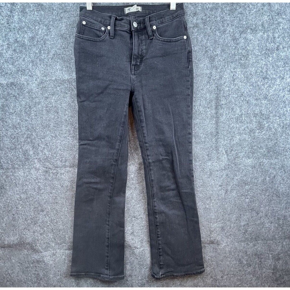 Madewell Jeans Womens 25 Black Mid Rise Kick Out Stretch Bootcut